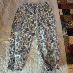 GAP Blue and White Cactus Print Pajama Pants